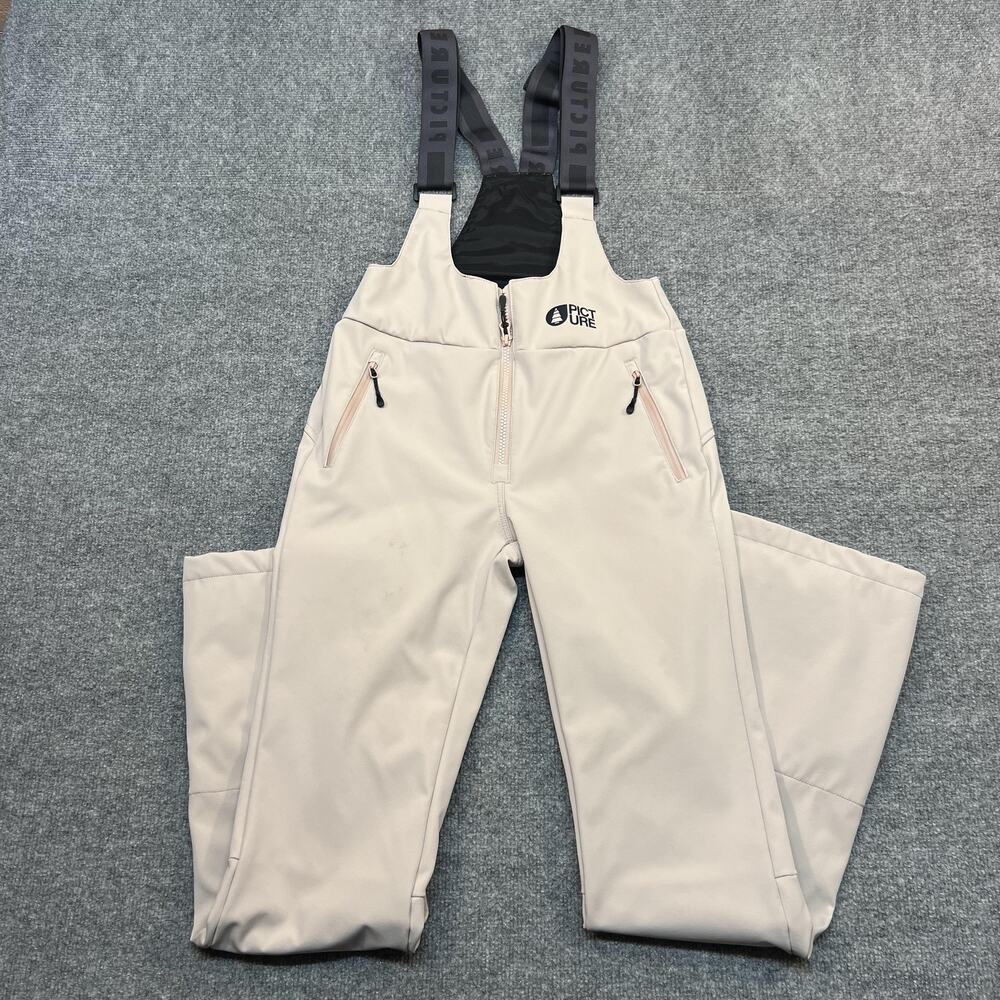 Picture Snow Bib Pants Womens XS Beige Softshell Fleece Lined Ski Snowboard